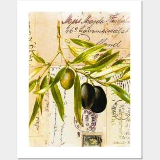 Olives - Mediterranean pattern Posters and Art